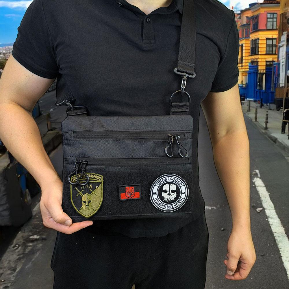 Сумка-кобура мужская 30х24 см Черный (521246) - фото 8 Сумка-кобура мужская 30х24 см Черный (521246) - фото 8