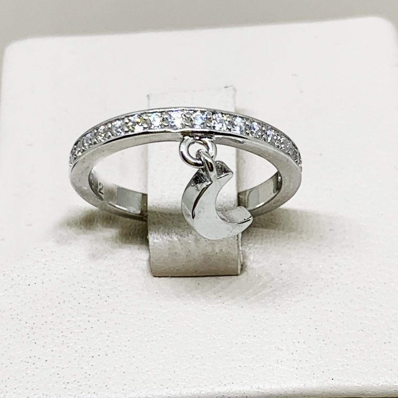 Кольцо серебряное с кубическим цирконием Лунница р. 16 2,6 г (1715807241)