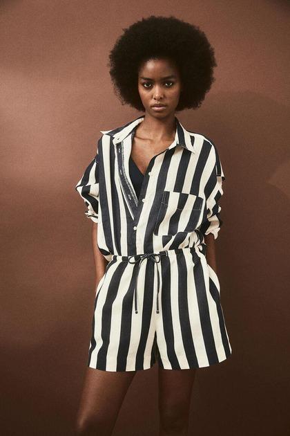 Шорти H&M у смужку XS Біло-синій (1214171П)