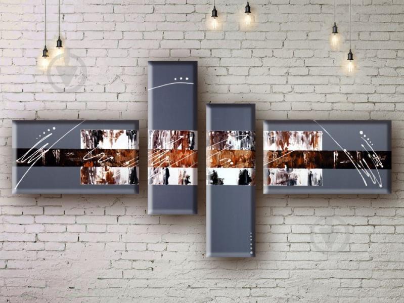 Модульная картина акрилом абстракция ArtStar MHM17_4_019 размер 75 х 140 см