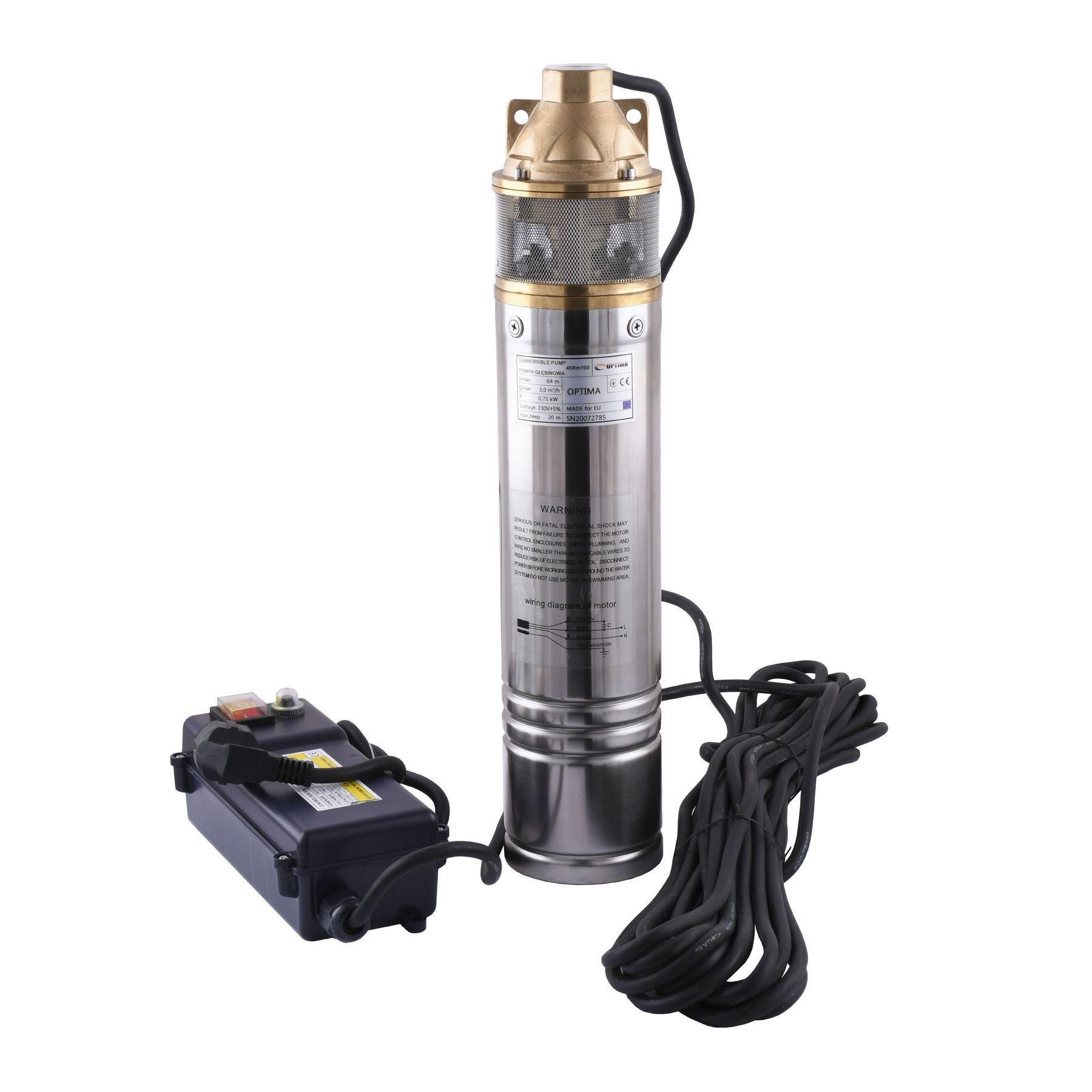 Свердловинний вихровий насос Optima 4SKm100 з кабелем 15 м та пультом (19054)