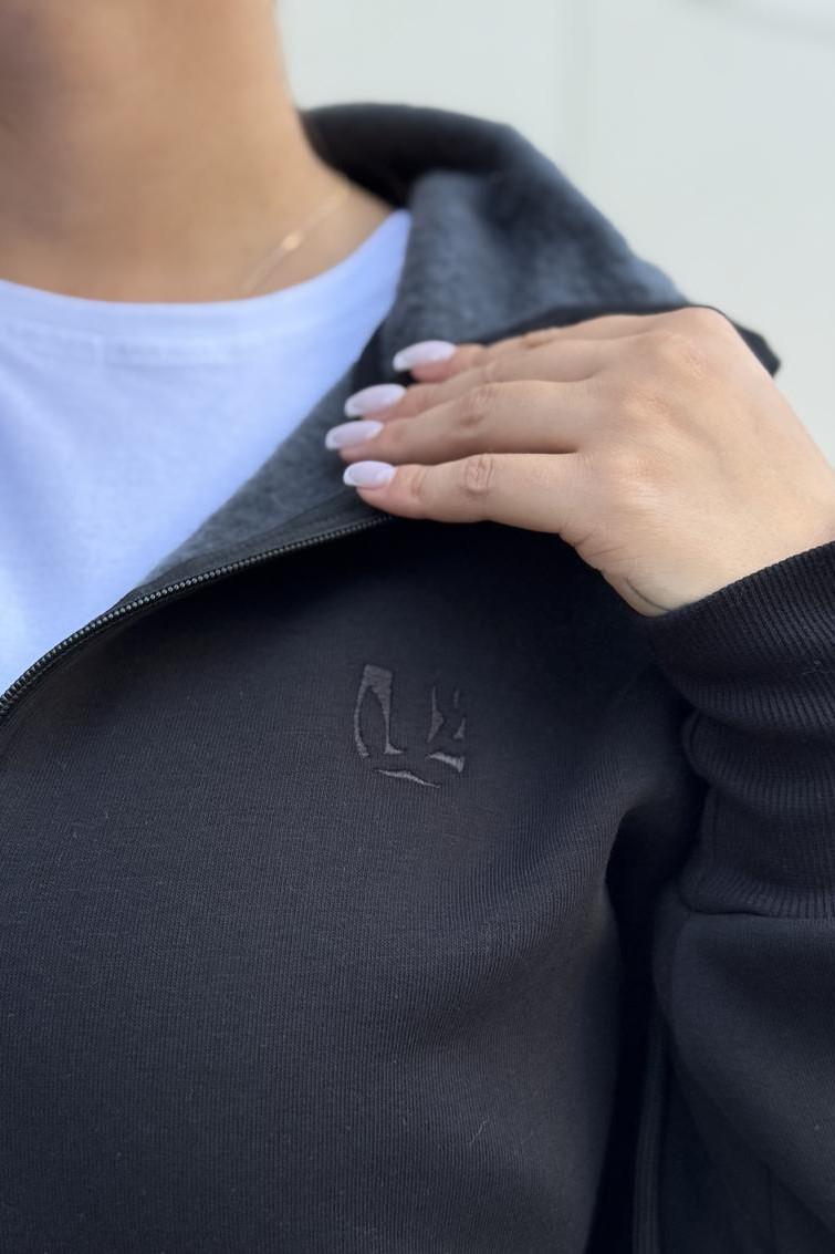 Жіноча кофта М165.4 з капюшоном M Чорний (973-1-61) - фото 3