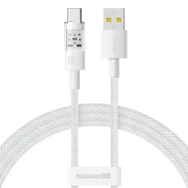 Кабель BASEUS Gem Fast-Charging Cable USB to Type-C P10373002211-00 100W 1 м White