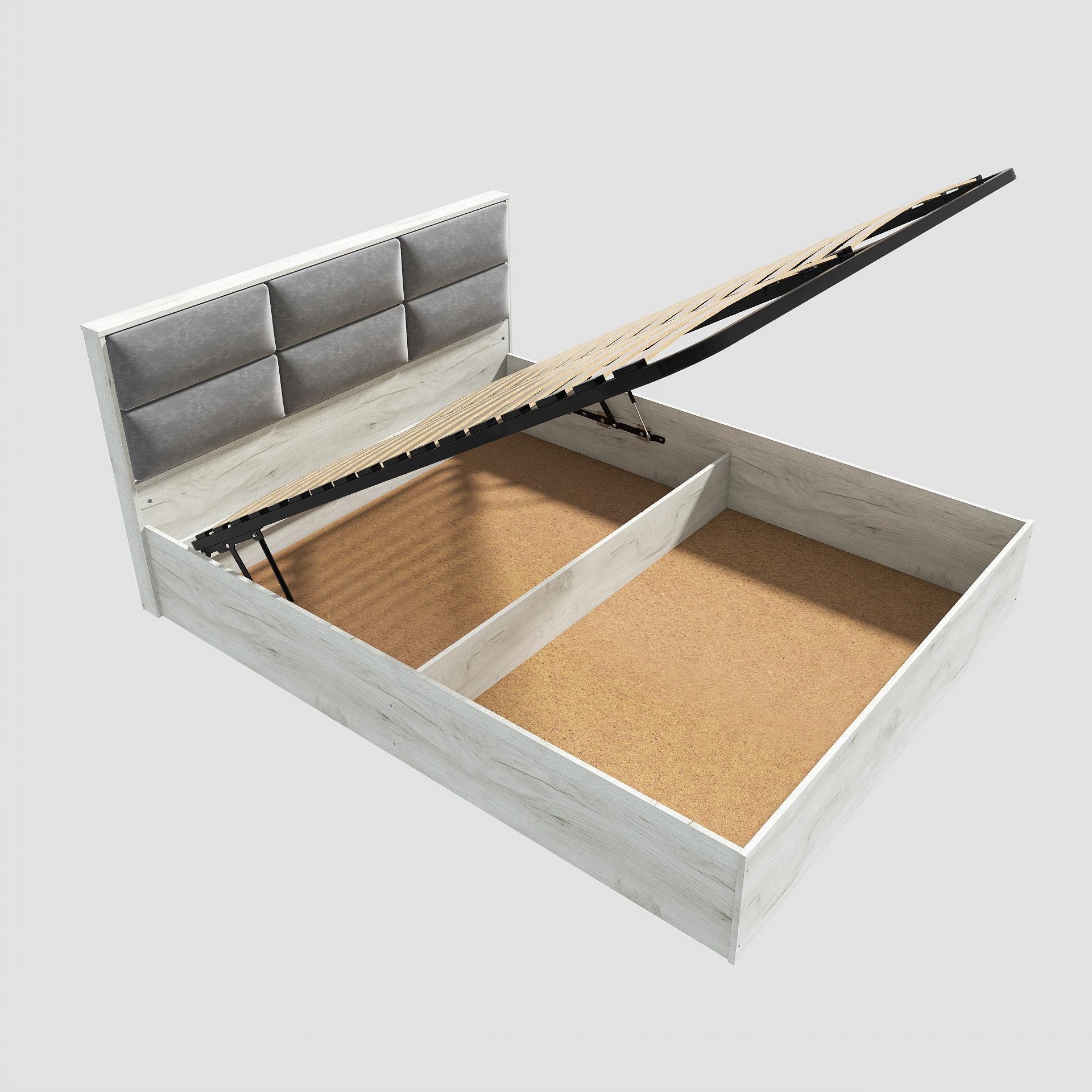 Кровать двухспальная Еверест Лайт-1400 ламели/подъемный механизм 140x200 см Крафт Белый (EVR-20684) - фото 4 Кровать двухспальная Еверест Лайт-1400 ламели/подъемный механизм 140x200 см Крафт Белый (EVR-20684) - фото 4