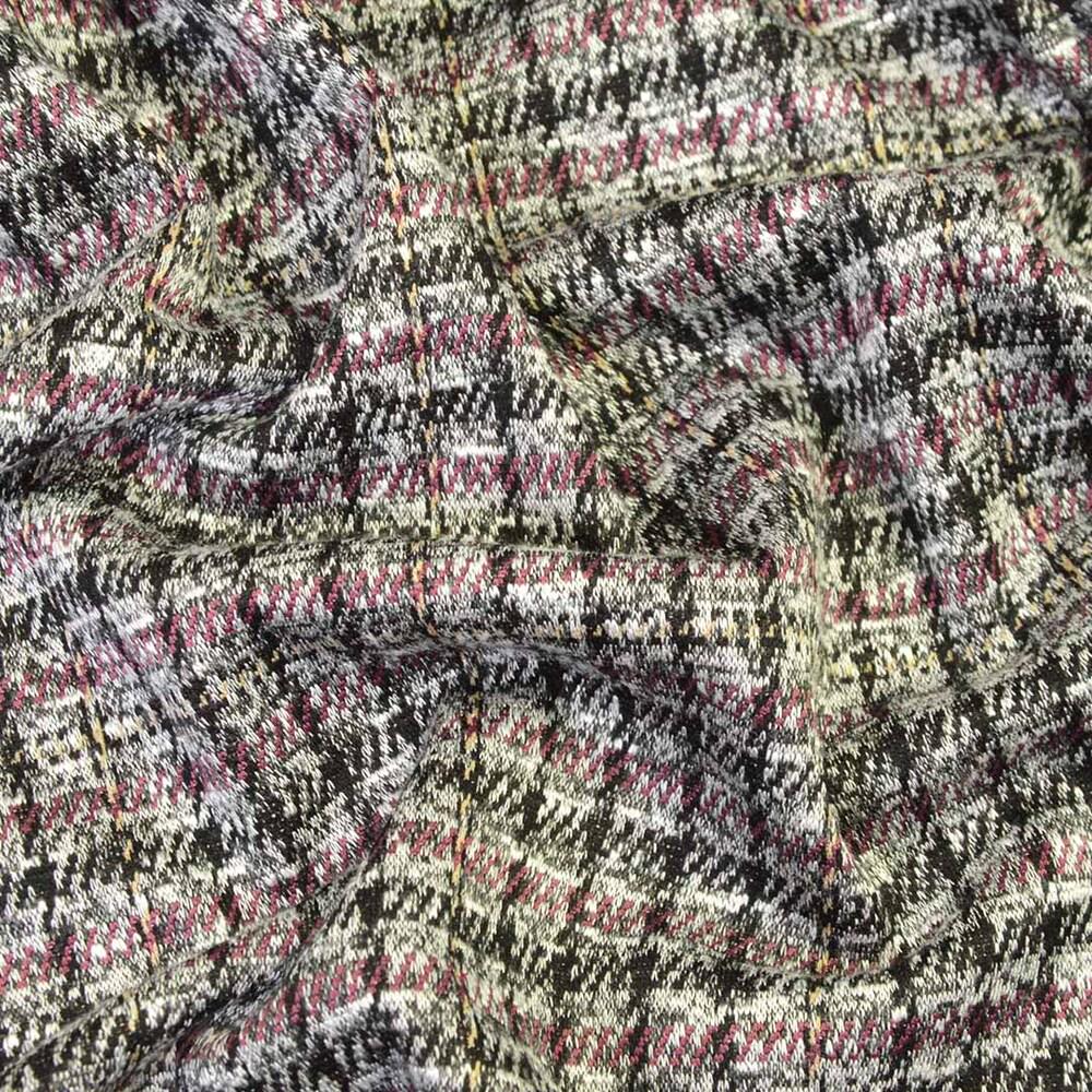 Ткань трикотаж жаккард Леонсия V-9/1 Бордо/Черный/Серый (17249)