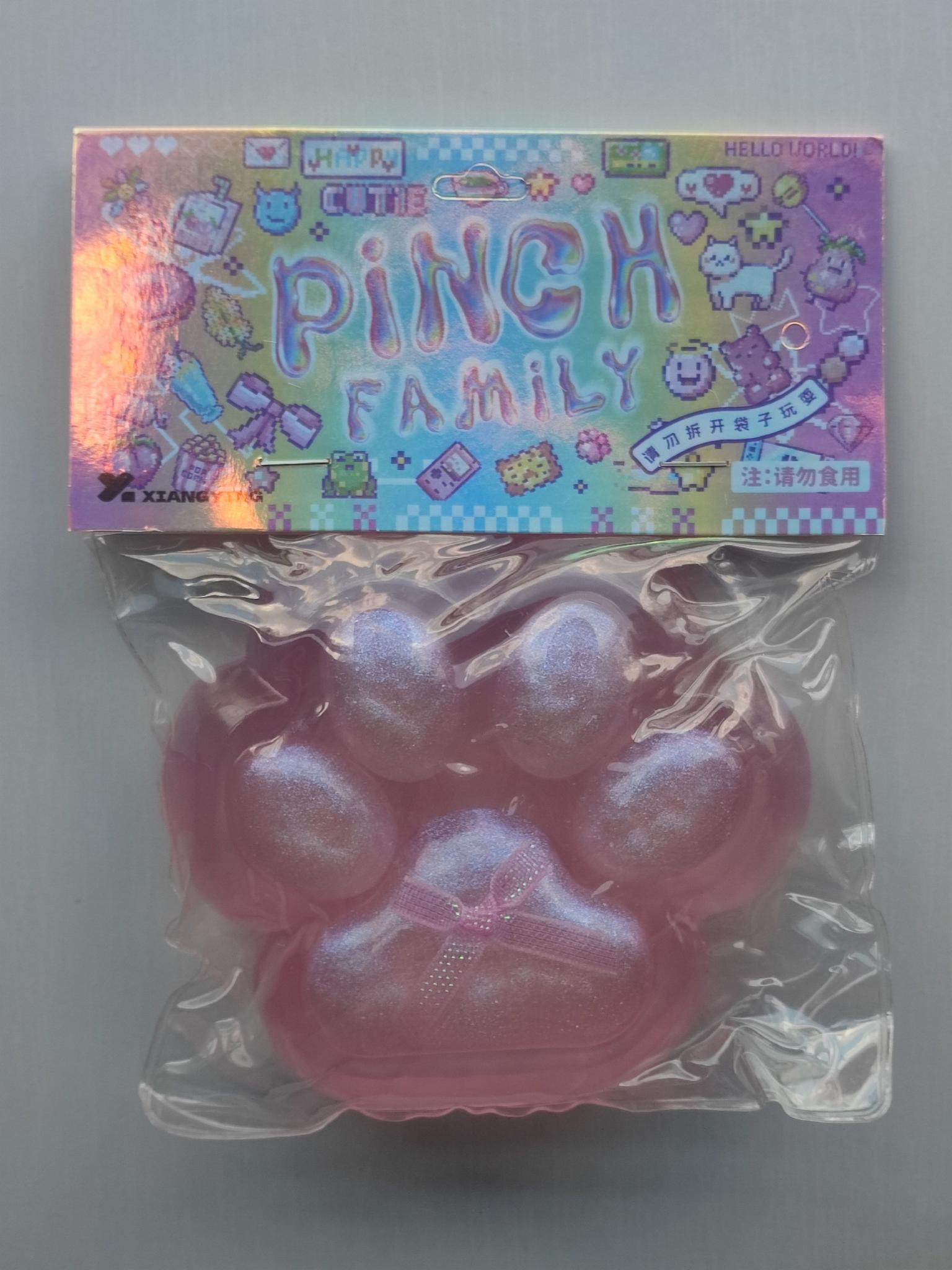 Іграшка антистрес сквіш котяча лапка велика напівпрозора XXL 14x15 см Рожевий (2793P)