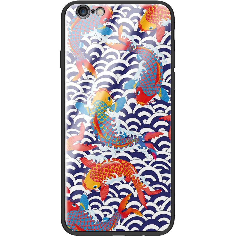 Чехол Boxface iPhone 6 Koi Fish Черный силикон со стеклом (24523-up2477-37731)