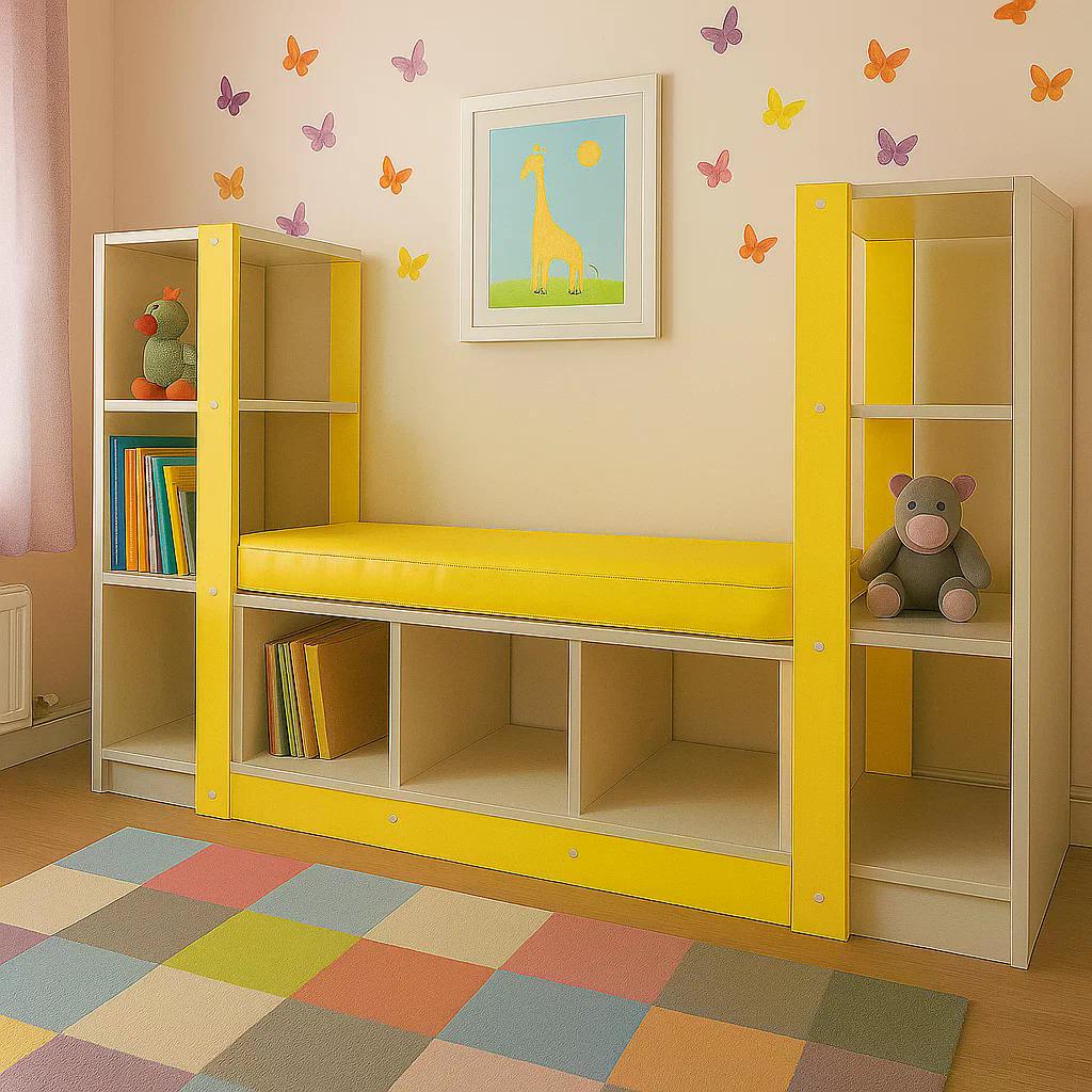 Детская стенка для игрушек Пароход DS-1125 Lavander/Orange/Green