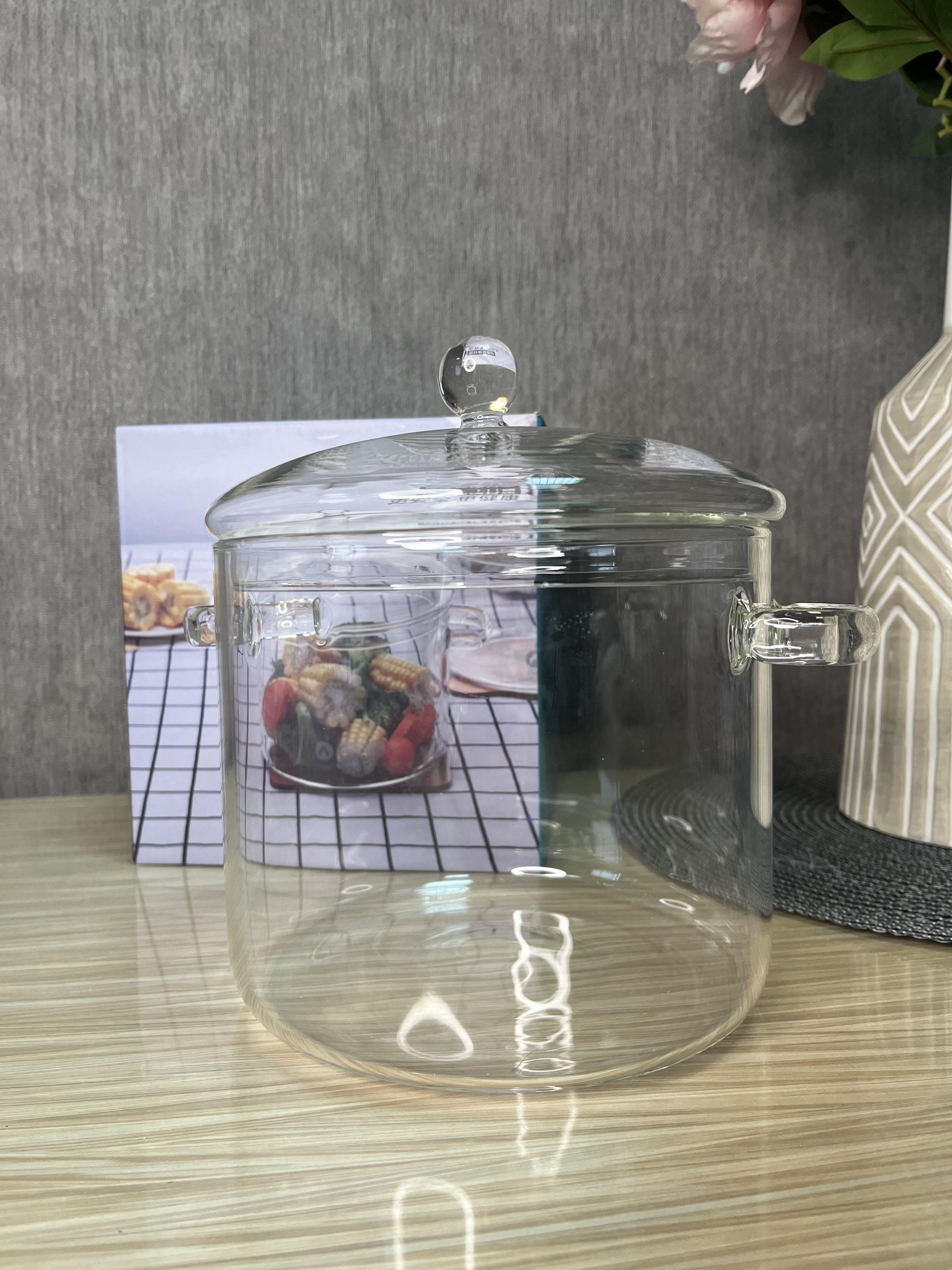 Кастрюля стеклянная жаропрочная для электрической и газовой плиты 3,5 л (260783)