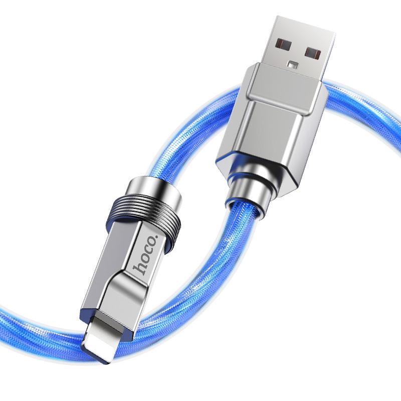 Дата кабель Hoco U113 Solid 2.4A USB to Lightning 1 м Blue (00000069087_2) - фото 3