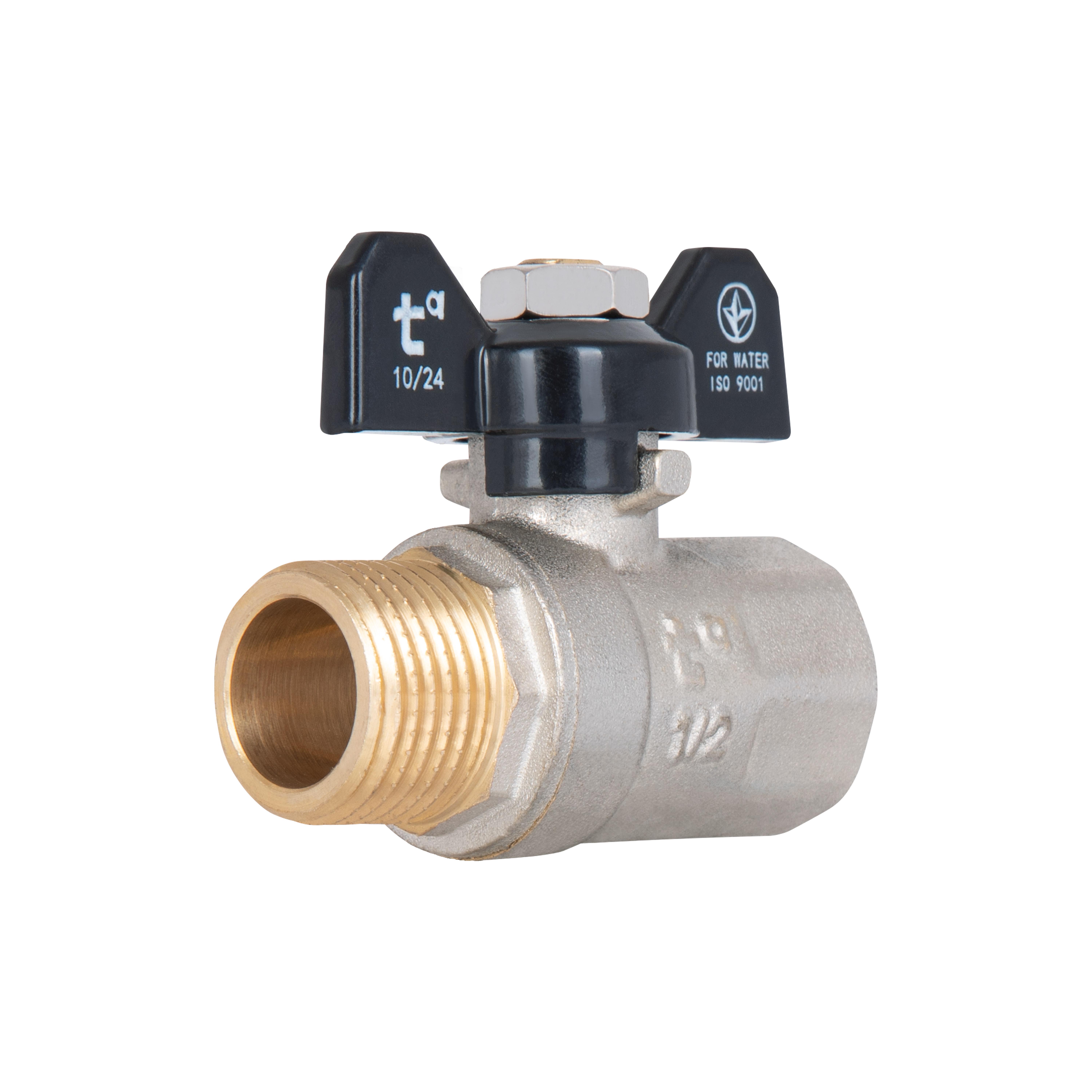 Кран шаровый Thermo Alliance Base 1/2" ВЗ для воды бабочка (SD607W15)