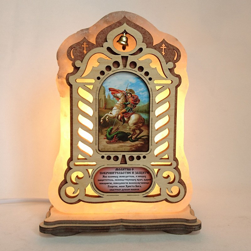 Соляная лампа Икона большая Георгий Победоносец желтое подсвечивание (20004) Соляная лампа Икона большая Георгий Победоносец желтое подсвечивание (20004)
