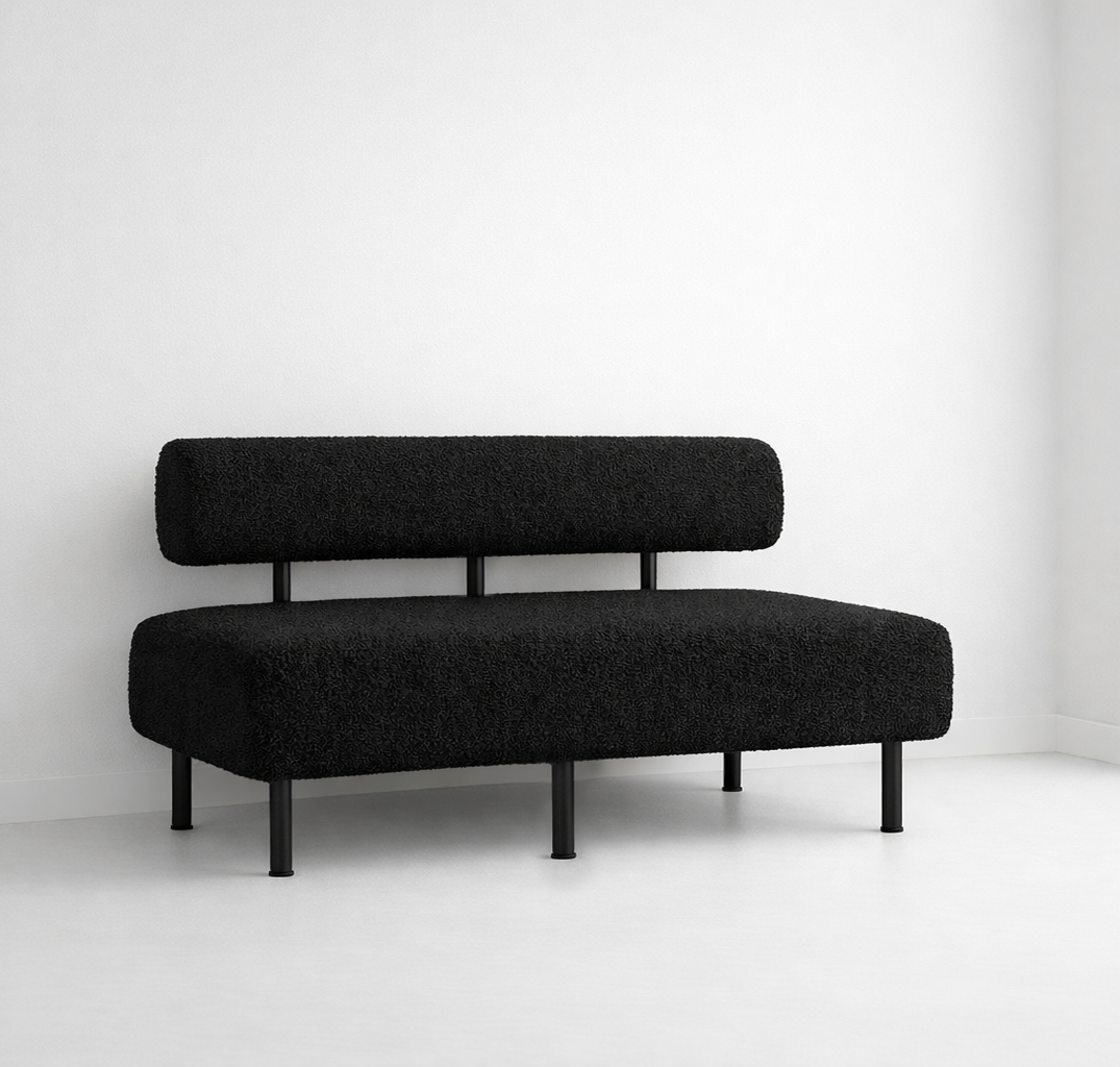 Диван компактний Tobi Sho Люмо 1800х540х750 мм букле Alpaca Чорний/99