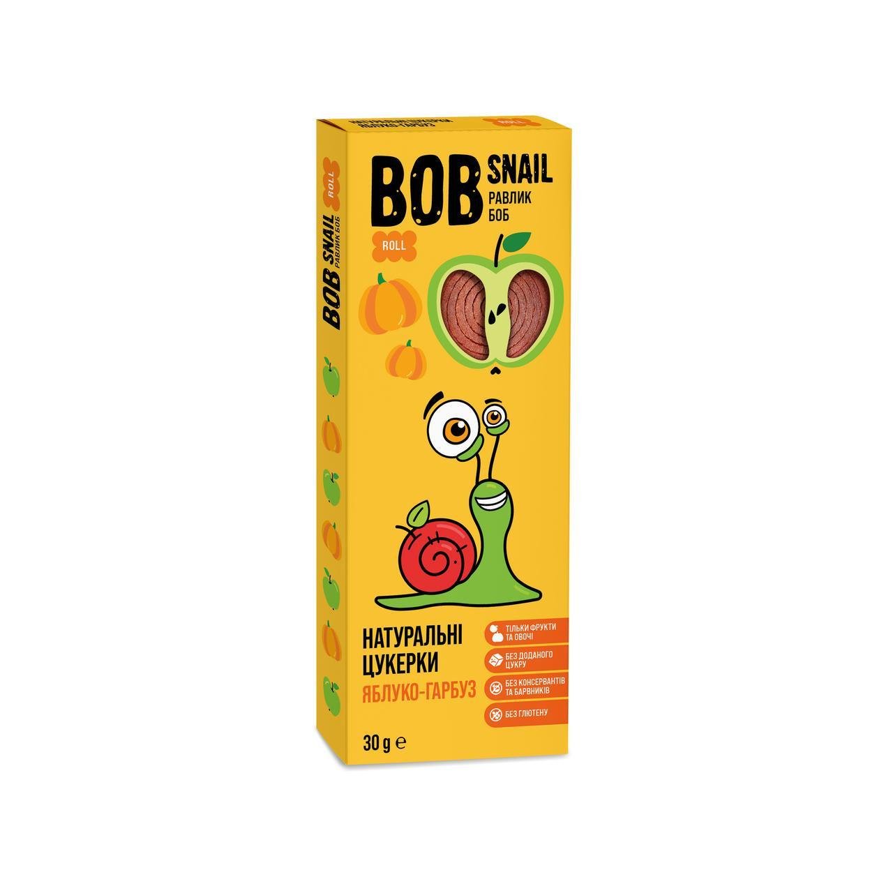 Конфеты натуральные фруктово-овощные Bob Snail Яблоко-тыква 30 г (2303827381)
