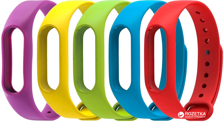 Комплект ремешков MRK для Xiaomi Mi Band 2 OLED 5 шт. Blue/Yellow/Green/Red/Purple
