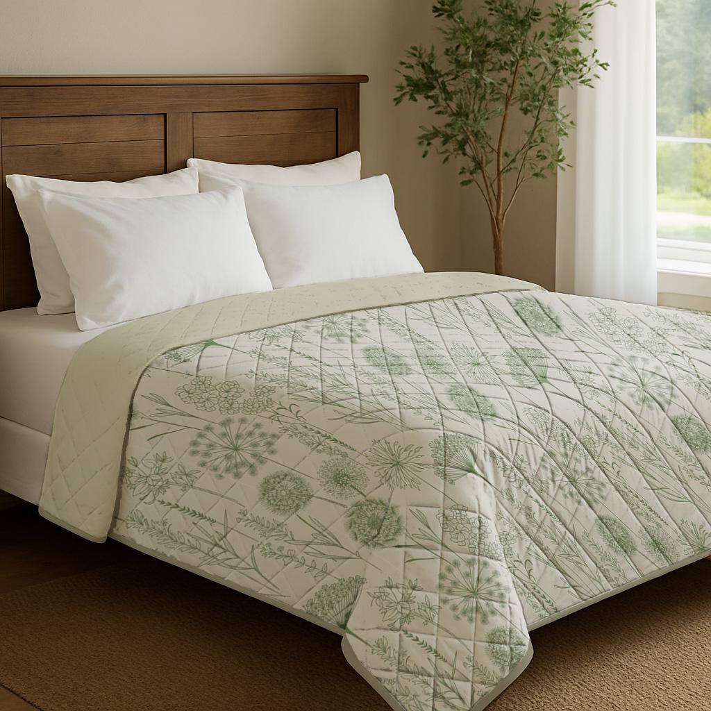 Покрывало двустороннее Zastelli Field Green/11-0103 Egret 200х210 см Разноцветный (22685) - фото 1