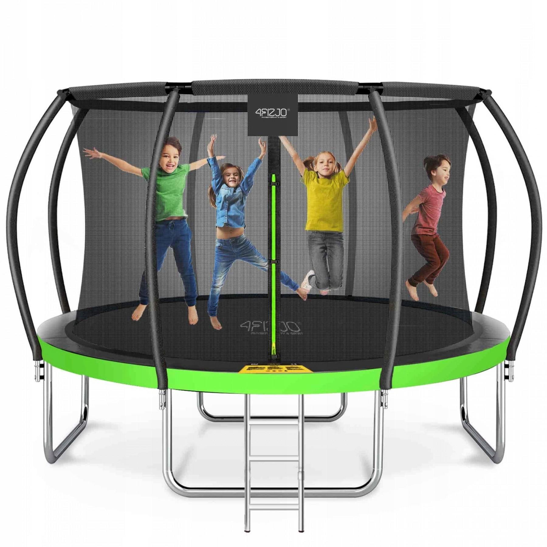 Батут с внутренней сеткой 4FIZJO Premium 14FT 435 см Black/Green (4FJ0606)