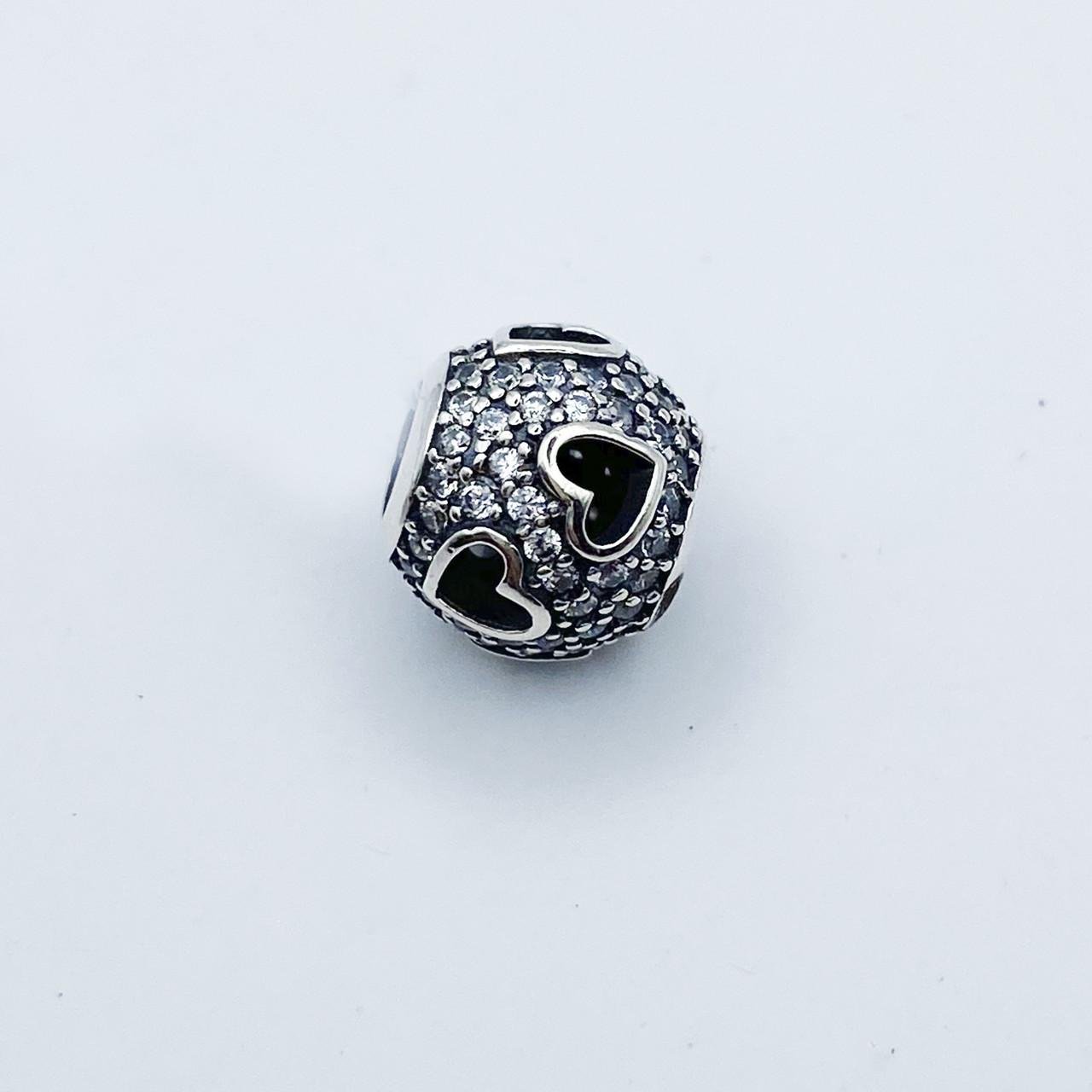 Шарм серебряный Сердце с кубическим цирконием 1,95 г (14010377)