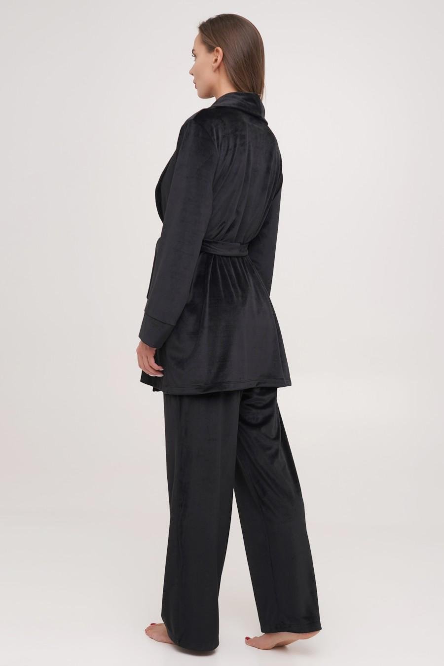 Комплект Effetto халат/брюки р. 42/S Черный (80013) - фото 2 Комплект Effetto халат/брюки р. 42/S Черный (80013) - фото 2