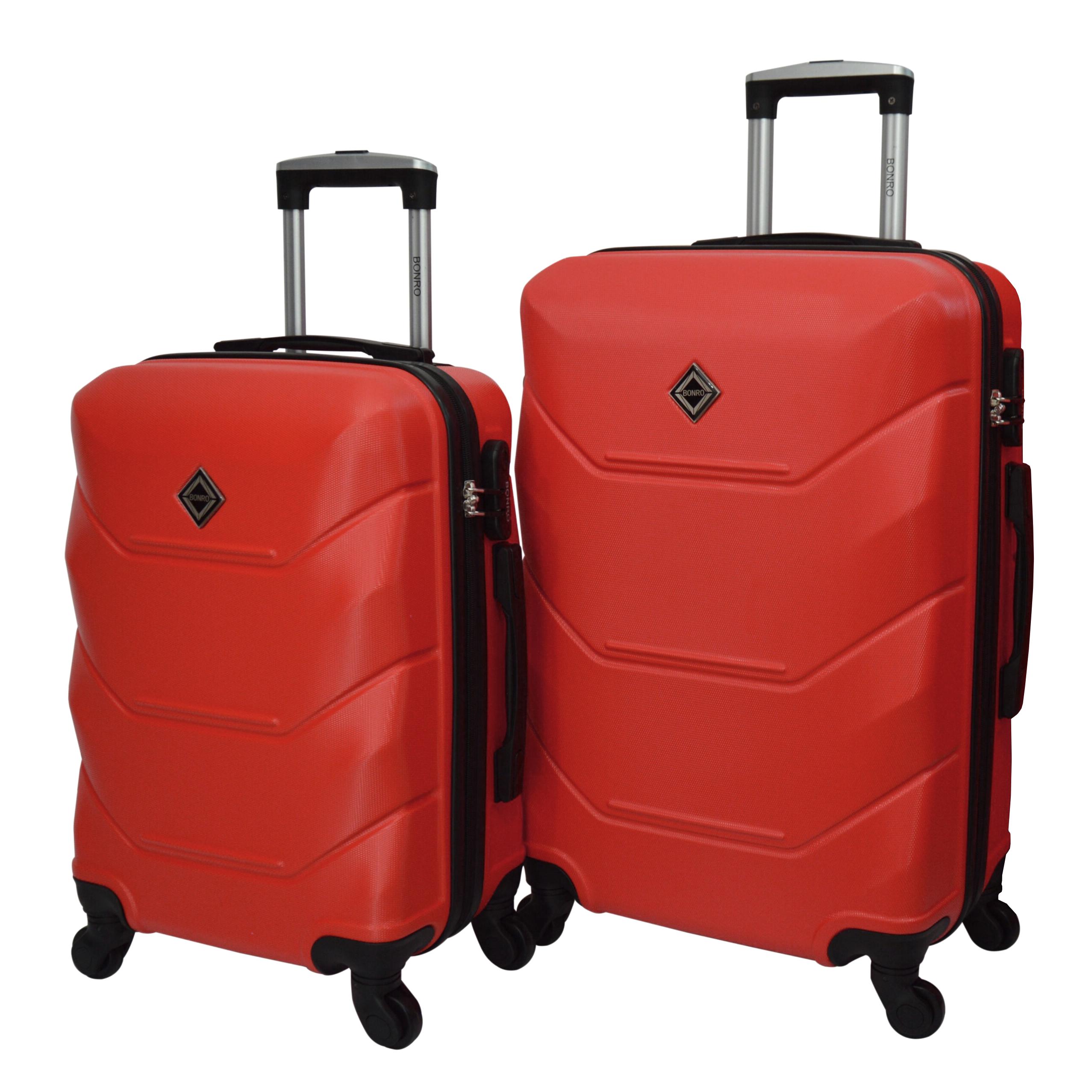 Комплект валіз пластикових Bonro 2019 2 шт. середня велика Червоний (42401077)