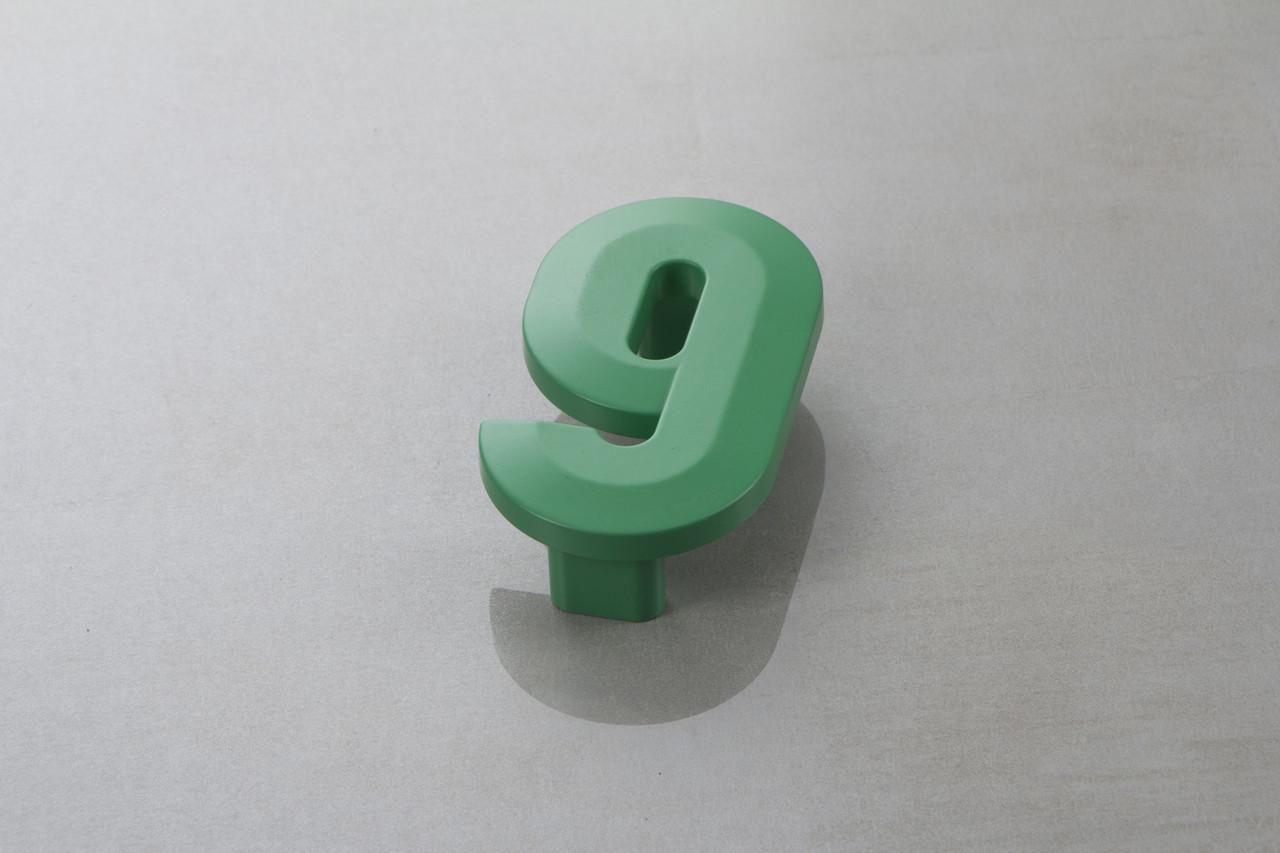 Меблева ручка Poliplast цифра дев'ятка РП-9 Зелений глянцевий (16425)