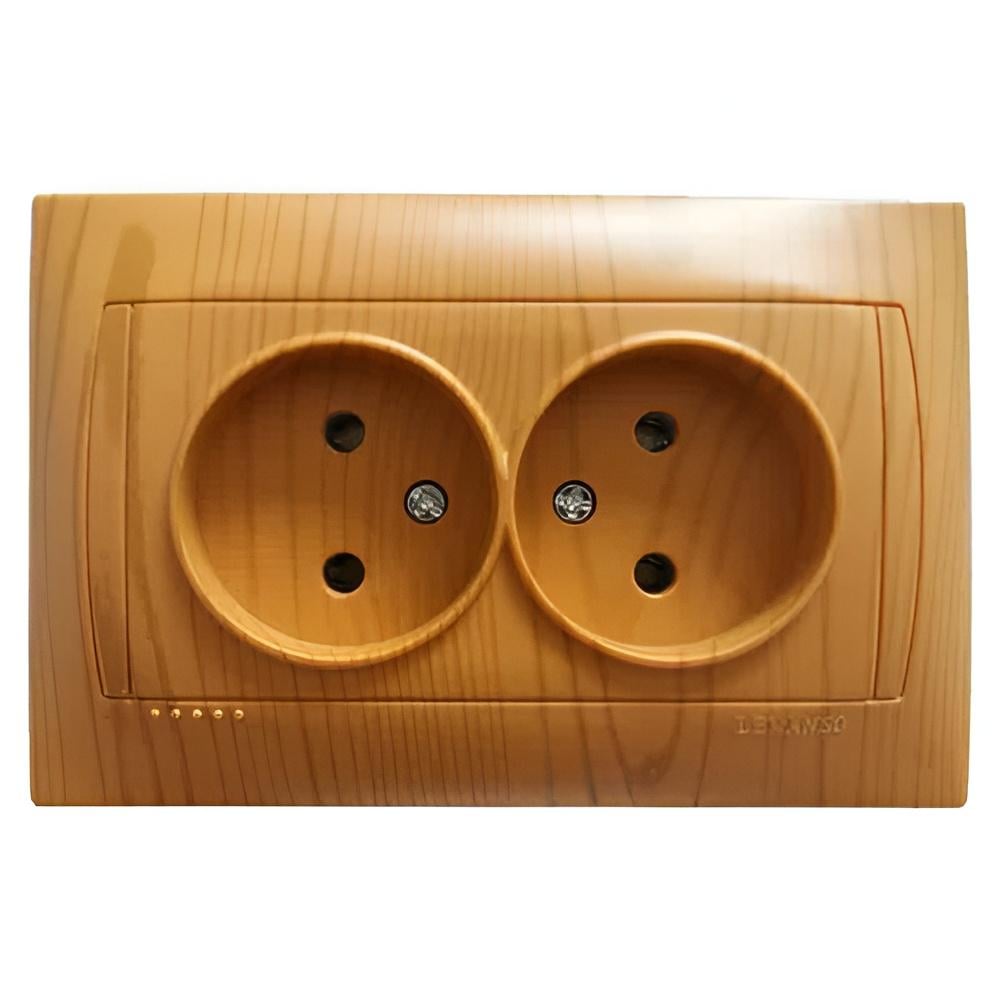 Розетка двойная Lemanso Сакура Ольха (LMR1422)