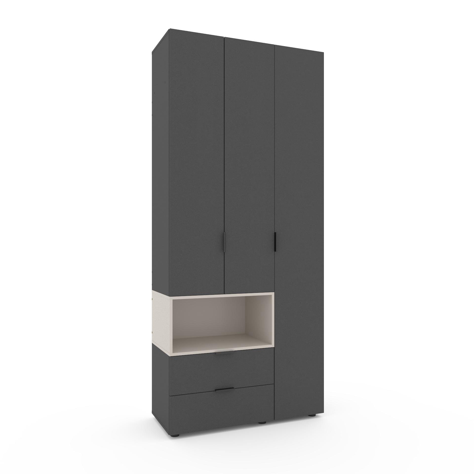 Шкаф Metkas Home A002L ЛДСП 1000x420x2300 мм Антрацитовый/Кашемир - фото 1 Шкаф Metkas Home A002L ЛДСП 1000x420x2300 мм Антрацитовый/Кашемир - фото 1