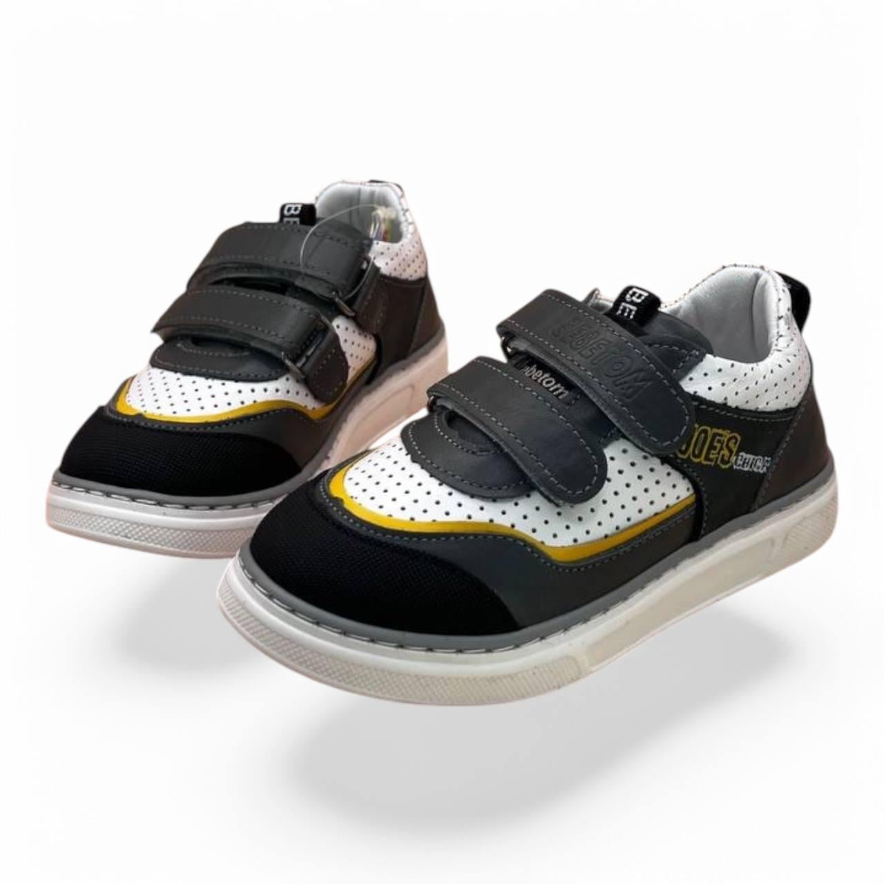 Кроссовки для мальчика Bebetom кожаные р. 26 Бело-черный (31642370)