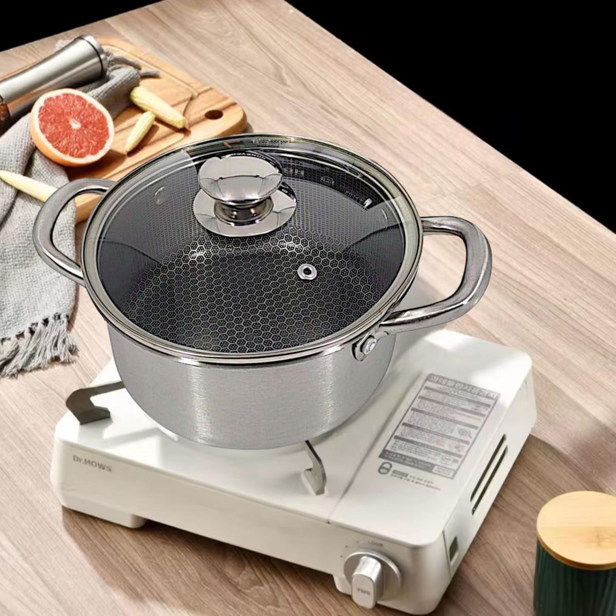 Кастрюля с антипригарным покрытием HONEYCOMB A-PLUS 20 см (3061 CS) - фото 2 Кастрюля с антипригарным покрытием HONEYCOMB A-PLUS 20 см (3061 CS) - фото 2