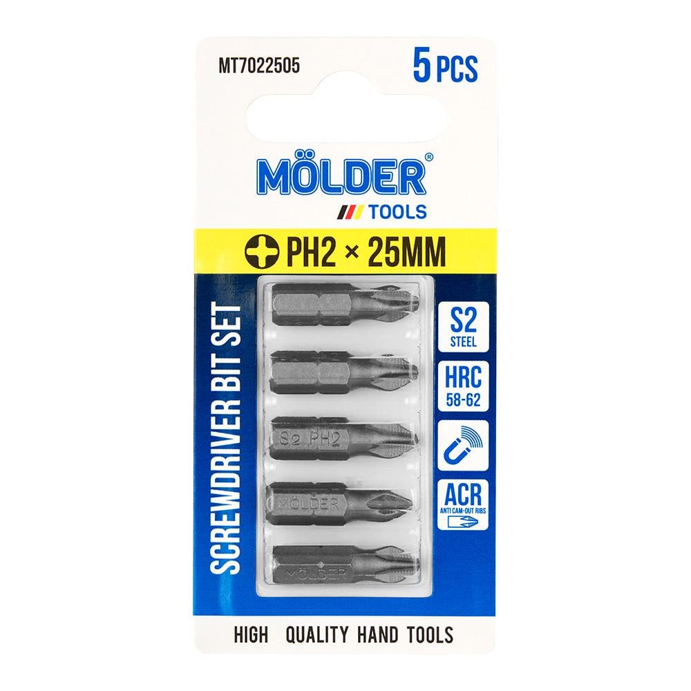 Набор бит Molder PH2x25мм 5 шт. (MT7022505)