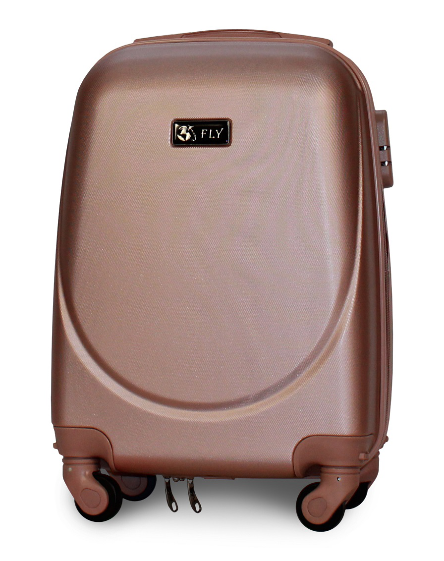 Чемодан пластиковый Fly 310 XS мини ручная кладь на 4 колесах Розовое золото (CEKRBFL310XM4RZZ) - фото 1