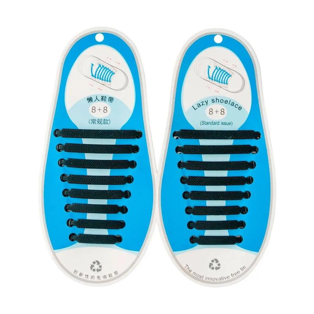 Шнурки силиконовые без завязок 16 шт. Black (R94448-BK) Шнурки силиконовые без завязок 16 шт. Black (R94448-BK)