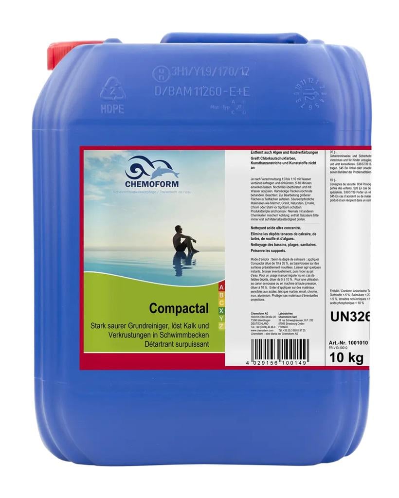 Очиститель бассейна Compactal жидкое кислотное средство для очистки ватерлинии 10 л (31321046)