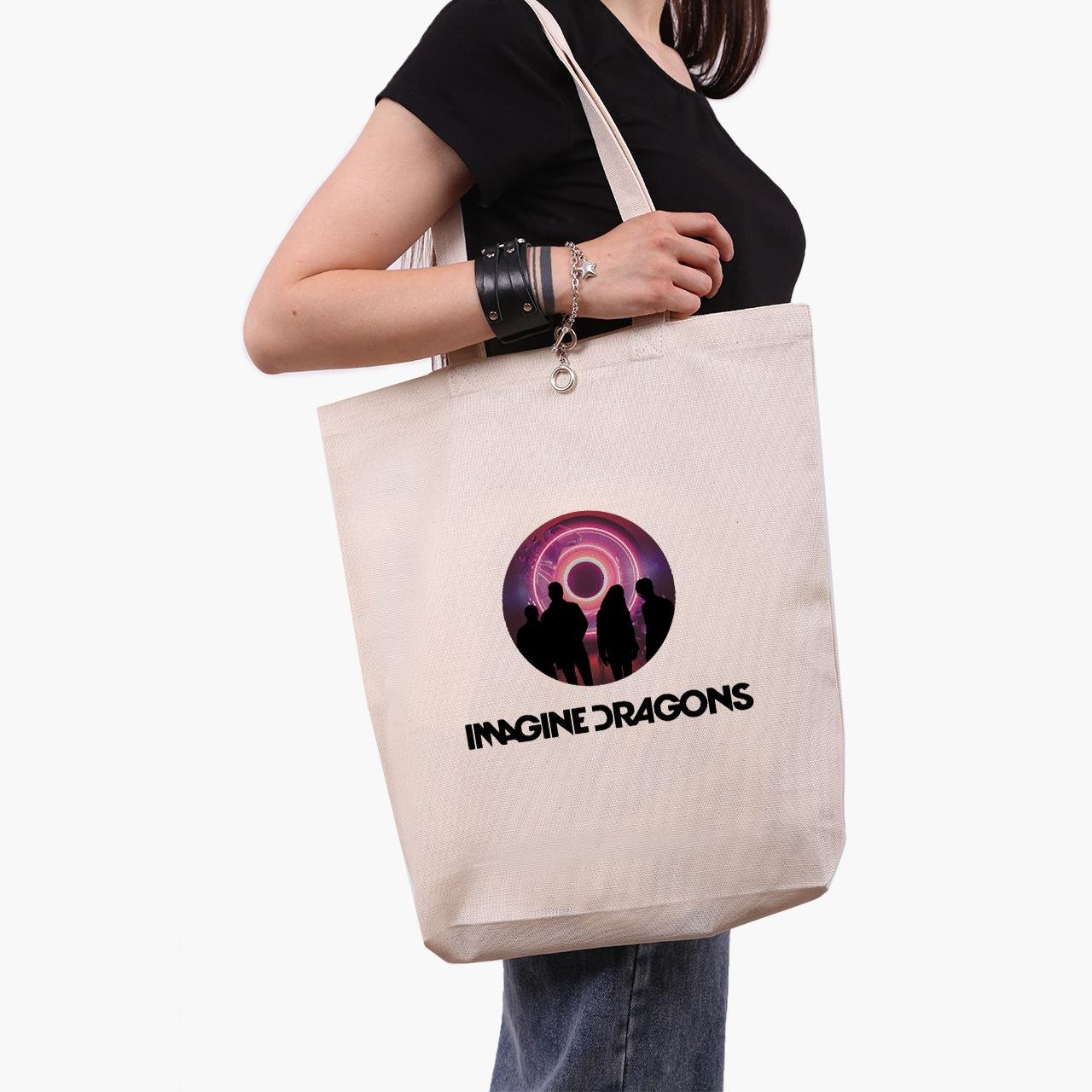 Еко сумка шоппер Imagine Dragons 41x39x8 см Бежевий (9227-2979-WTD)
