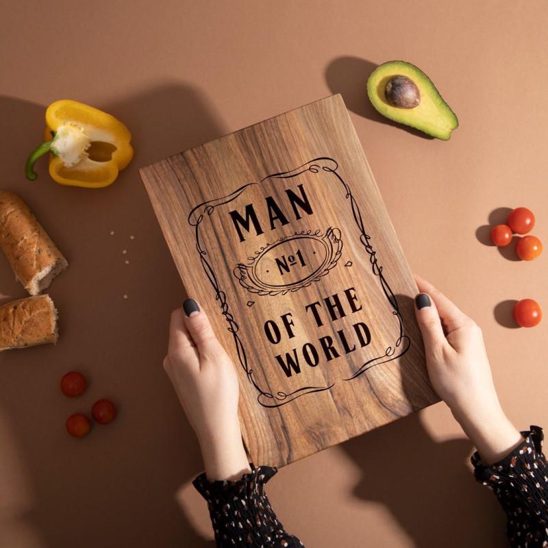 Доска кухонная Man №1 of the world из ореха S (4-6-4598543)