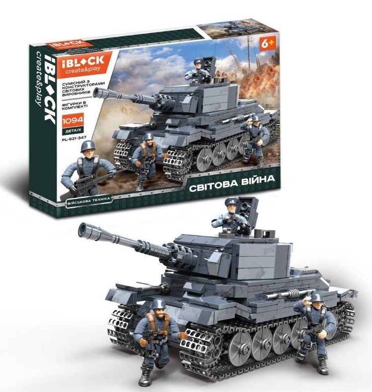 Конструктор Iblock PL-921-347 Мировая война Танк 1094 деталей