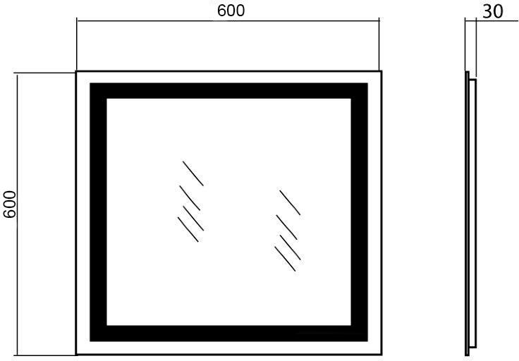 Зеркало Led DecorLed Jango с подсветкой в ​​ванную комнату 600x600 (ZSL-00866) - фото 3