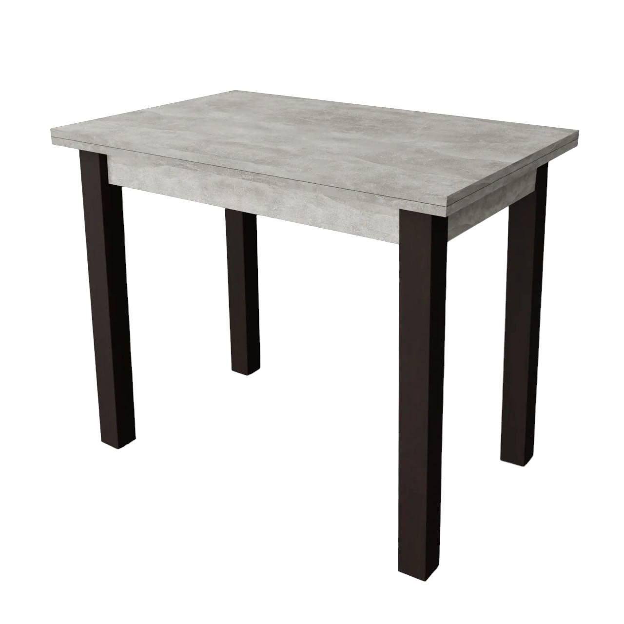 Стол обеденный прямоугольный раскладной Неман Юк дерево/ЛДСП 58х88 см Венге/Бетон (46009)