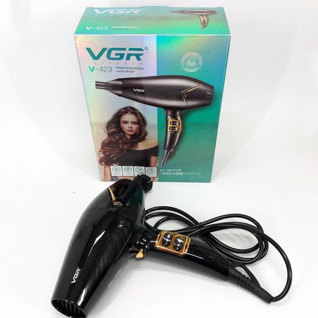 Фен для волосся VGR V-423 2200 Вт Чорний (ML-05074) - фото 6 Фен для волосся VGR V-423 2200 Вт Чорний (ML-05074) - фото 6