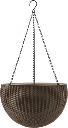 Горщик підвісний для квітів Keter Rattan style hanging sphere planter 8,6 л (7290106924567)