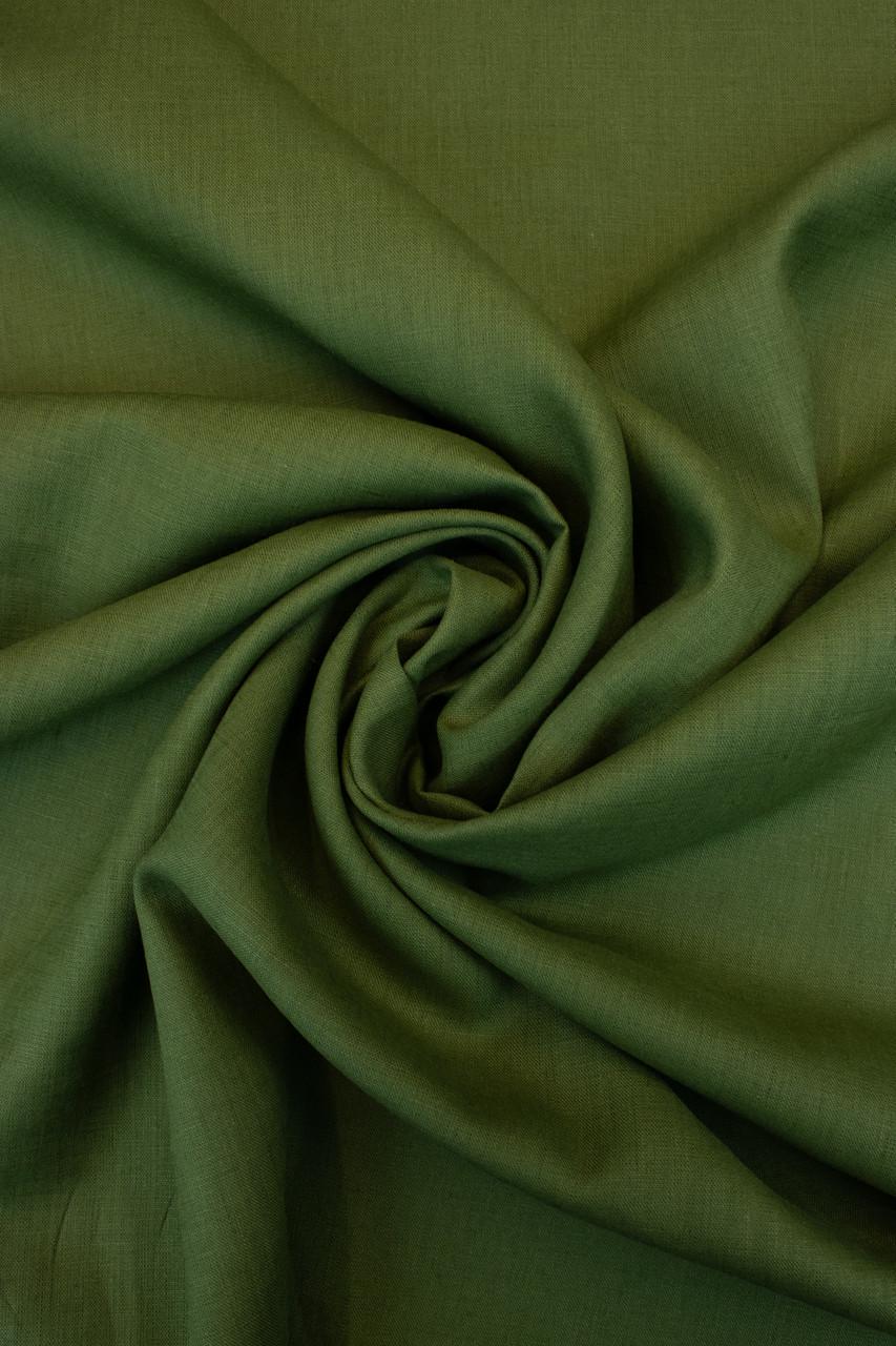 Ткань льняная костюмная 09с52 240 г/м2 цвет 372 Dill 18-0108 TCX 100% лен Хаки (OBR1542_372)