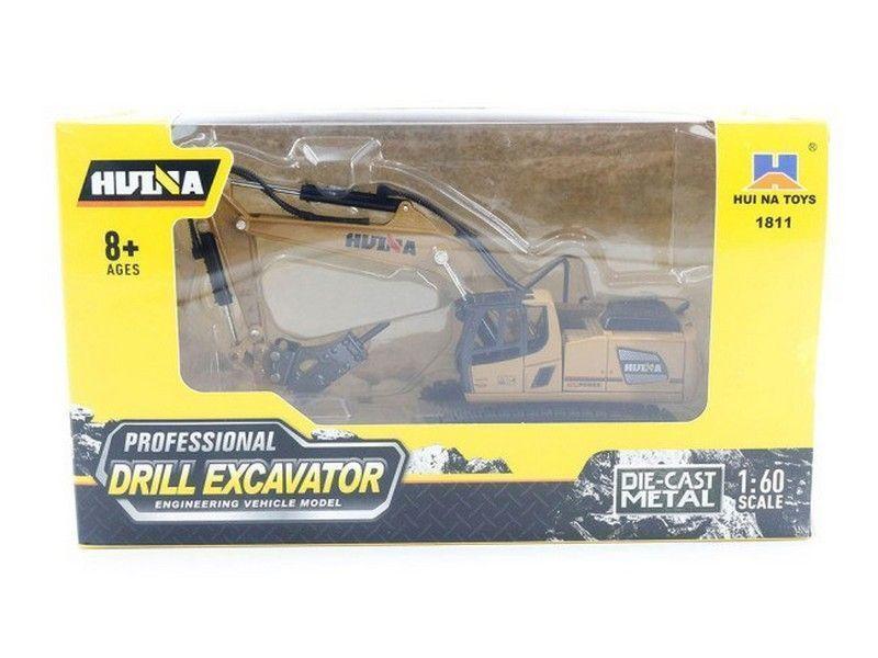 Машинка-экскаватор Hui Na Toys металлический с отбойником (1811) - фото 6 Машинка-экскаватор Hui Na Toys металлический с отбойником (1811) - фото 6