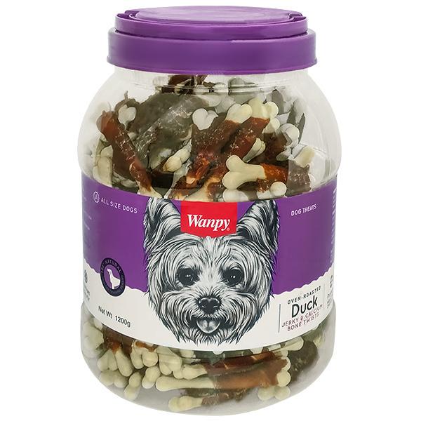 Лакомство для собак Wanpy Duck Jerky & Calcium Bone Twists Кость с вяленой уткой и кальцием 1,2 кг