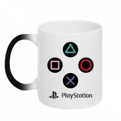 Чашка-хамелеон Playstation Gamepad 320 мл Черно-белый (14662442-17-187913)