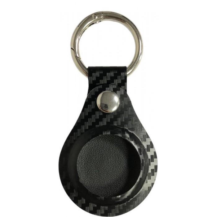 Чехол-брелок из искуственной кожи для AirTag Moko Ring Carbon Black