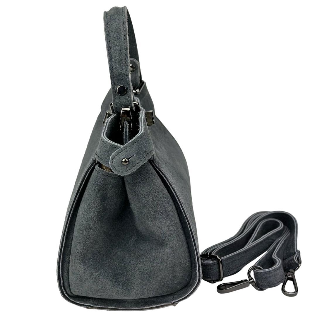 Жіноча сумка крос-боді Royal Bag F-IT-4442G замшева Сірий (8074) - фото 4 Жіноча сумка крос-боді Royal Bag F-IT-4442G замшева Сірий (8074) - фото 4