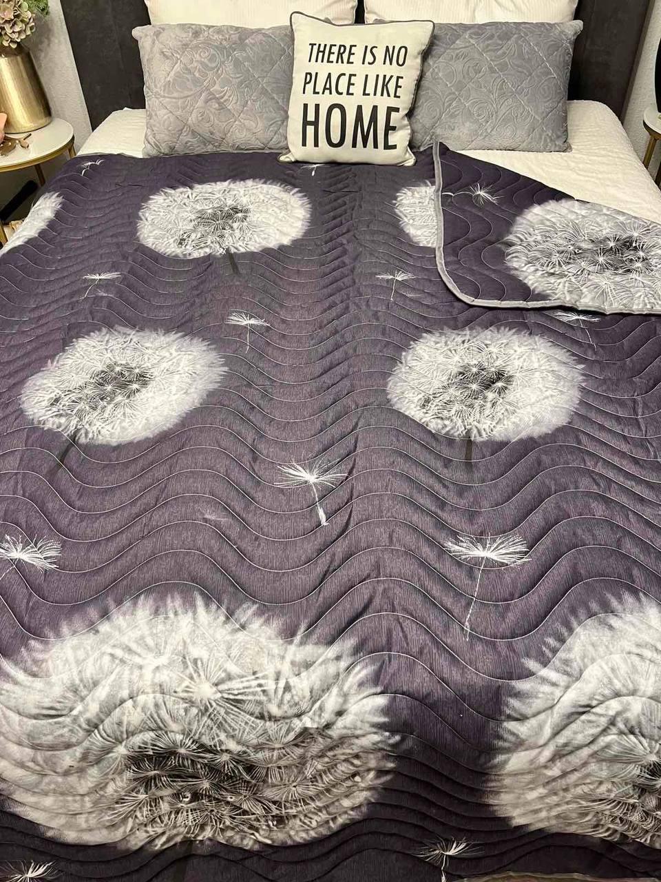 Одеяло с натуральным наполнителем микрофибра полуторное 145х200 см Серый (П4К-lito-kovdra-001-53)