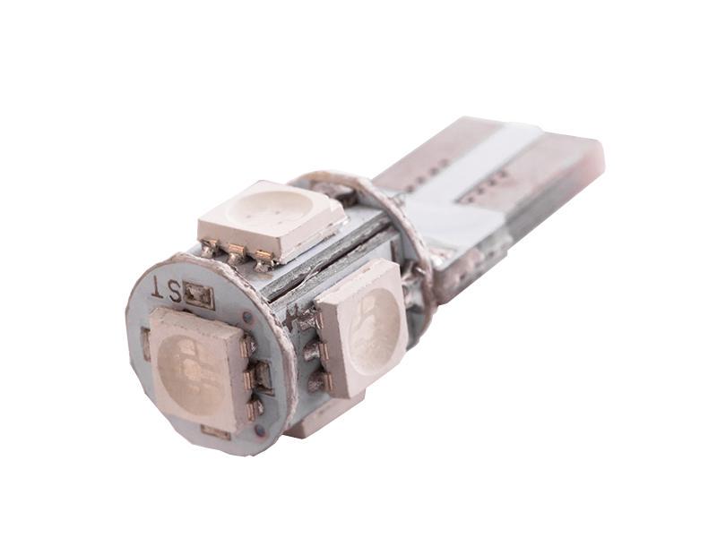 Автомобільна лампа світлодіодна LEDUA T10-5050-5 SMD обманка 12V Червоний (1455)