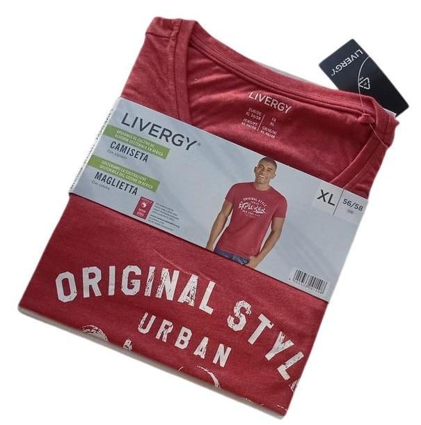 Футболка чоловіча Livergy бавовняна XL Бордовий (354332_030)