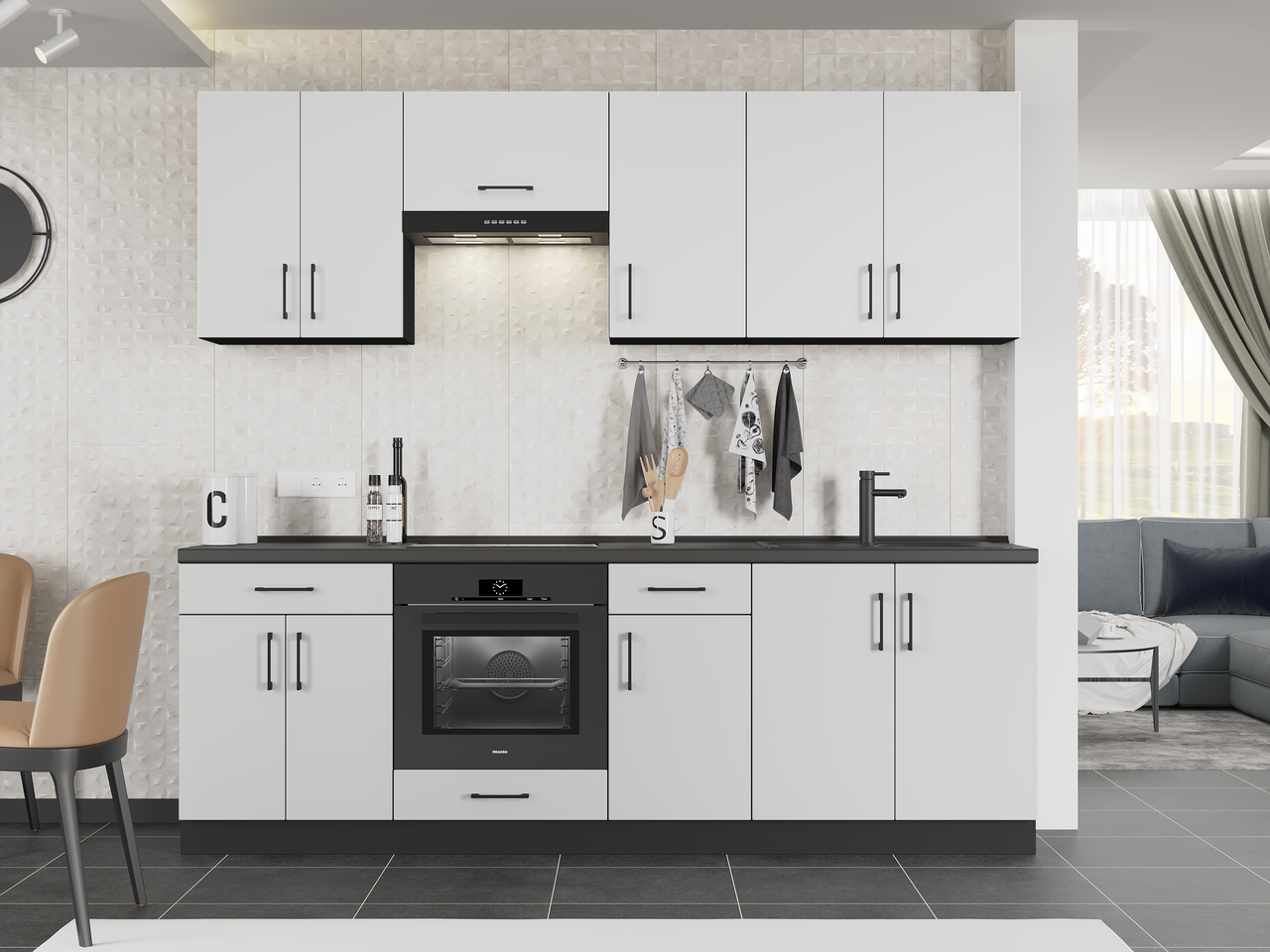 Комплект кухни К-7 Эверест Оптима со столешницей 2,4 м Белый (ЕК-25029) - фото 5